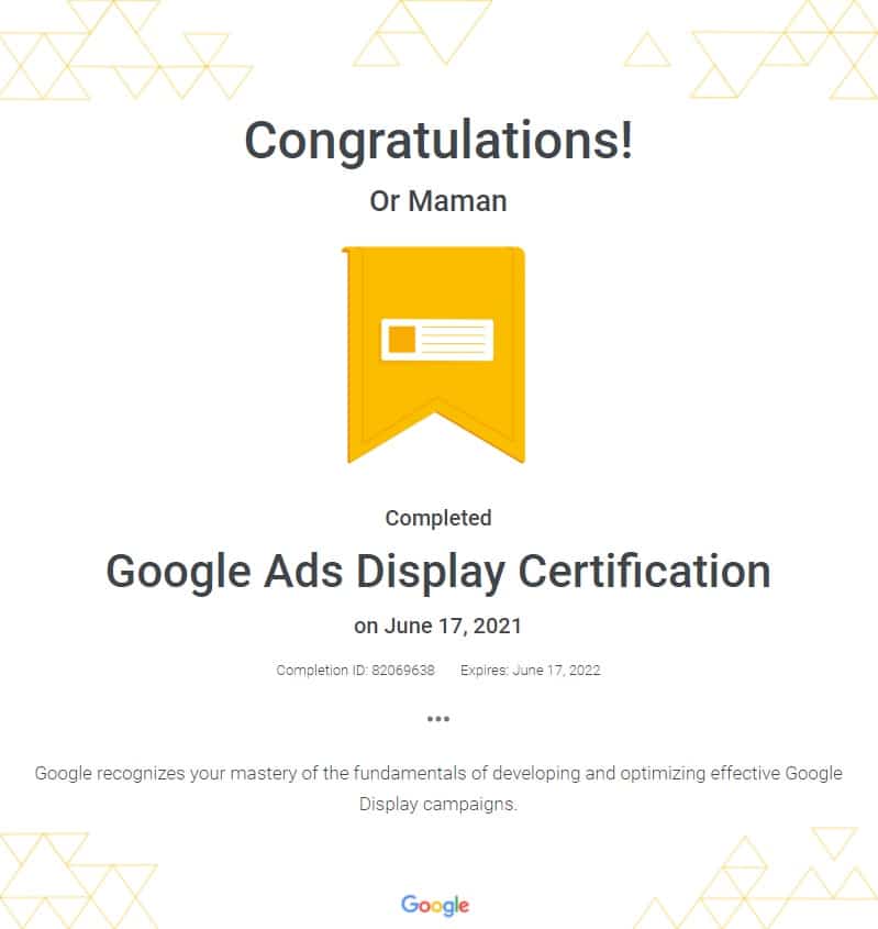 הסמכת פרסום בגוגל דיספליי - Google Ads Display Certification
